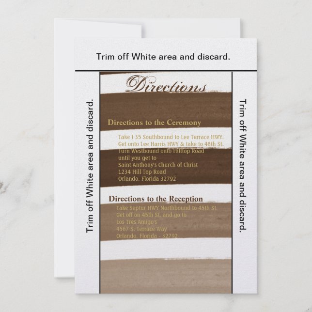3,5x6 Directions Carte Ombre Stripe Brown Line Fad (Devant)