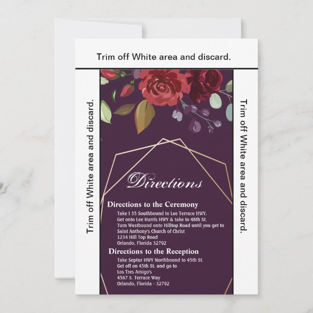 3.5x6 Directions Carte Plum Purple Rose Gold Geome (Devant)