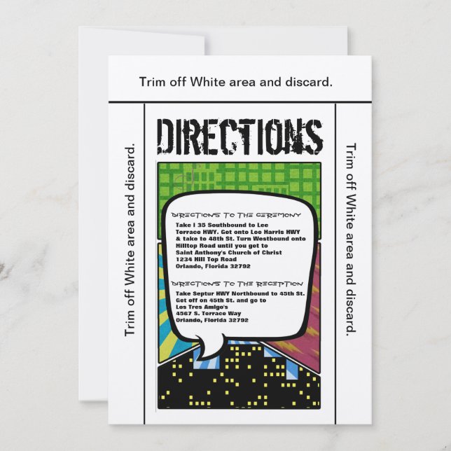 3.5x6 Directions Cartes Bande Dessinée Livre Pop A (Devant)
