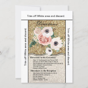 3.5x6 Directors Card Geometric Rose Gold Glitzer Einladung