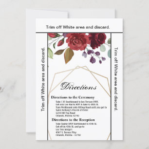 3.5x6 Directors Card White Roses Gold Geometric Einladung