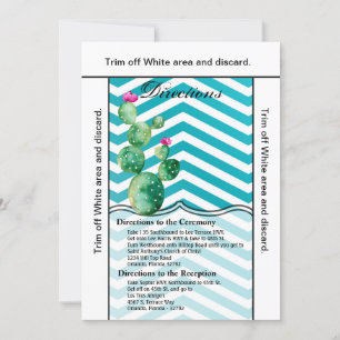 3.5x6 Fahrtkarte Boho Cacti Cactus Succulent Einladung