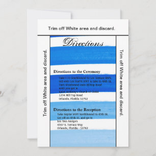 3.5x6 Fahrtkartenausgabe Ombre Stripe Blue Line Fa Einladung