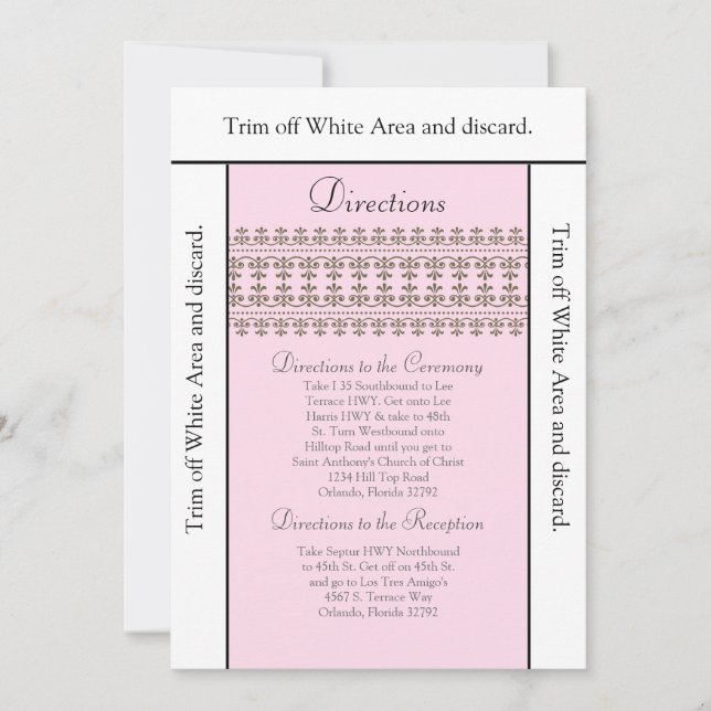 3.5x6 Fahrtrichtung Karte Rosa Spitzen Blende (Vorderseite)