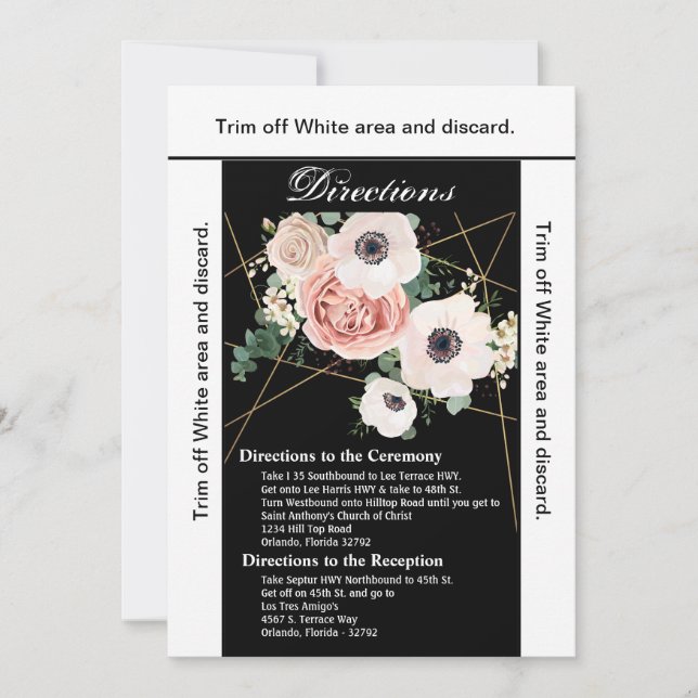 3.5x6 Kartenansichten Geometrische Gartengarten Ro Einladung (Vorderseite)