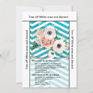 3.5x6 Kartengeometrische Rose Zickzack Aquamarin Einladung