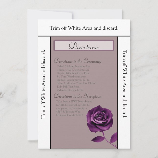 3.5x6 Lila Rose der Karte (Vorderseite)