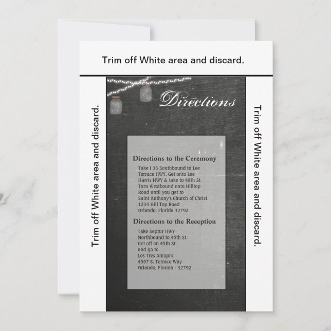 3.5x6 Richtung Kartenmason Jar String Lights Einladung (Vorderseite)