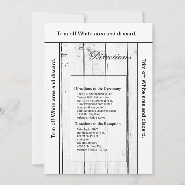 3.5x6 Richtung Kartenmason Jar String Lights Einladung (Vorderseite)