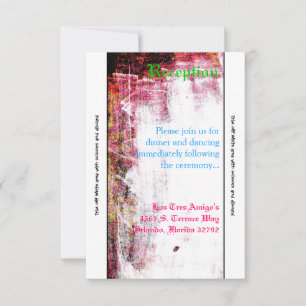 3.5x7 Carte de réception Neon Grunge Rayure Couleu