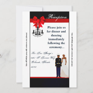 3,5x7 Empfangskarte Marine Afrikanische Uniform Br Einladung
