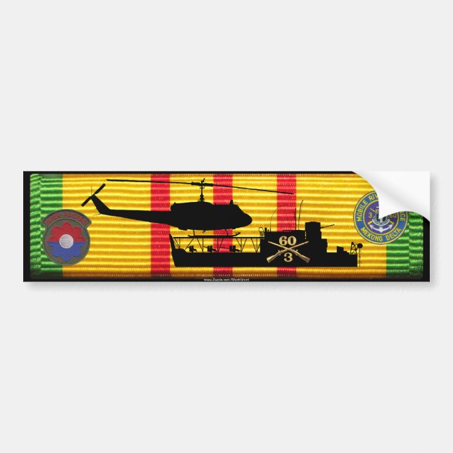 3/60th Inf ATC (H) u. UH1 auf VSM Band Autoaufkleber (Vorne)