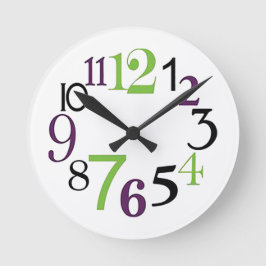 "3-6-9-12 Uhr" Runde Wanduhr