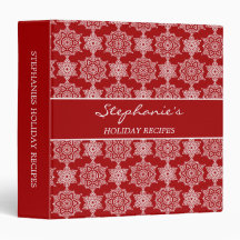 Noël Recette Classeur Snowflakes Rouge