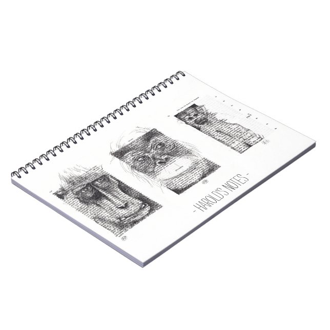 3 Affen Personalisiertes Notebook-Affen Jahr Notizblock (Linke Seite)