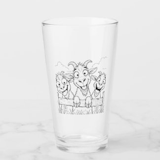 3 alberne Ziegen Trinkglas Glas