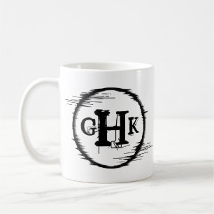 3 Anfangsbuchstabe Distorierter Kreis Kaffeetasse