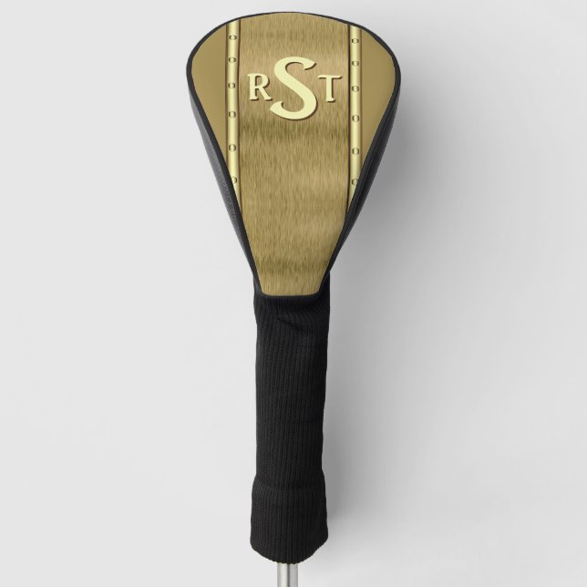 3 Anfangsbuchstabe Monogramm Brauntanncreme gebürs Golf Headcover (Vorderseite)