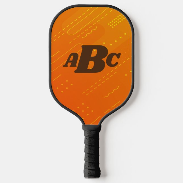 3 Anfangsbuchstabe orange gelb gestuft Pickleball Schläger (Vorderseite)
