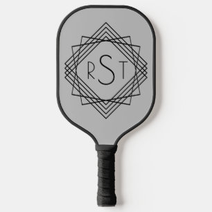 3 Anfangsbuchstaben Klassische geometrische Linien Pickleball Schläger