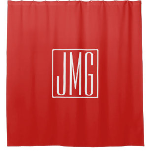 3 Anfangsbuchstaben Monogramm Rot & Weiß (oder D Duschvorhang