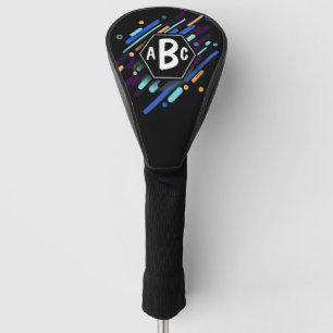3 Anfangsbuchstaben Monogramm Schwarzer Rahmen Bla Golf Headcover