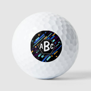 3 Anfangsbuchstaben Monogramm Schwarzer Rahmen Bla Golfball