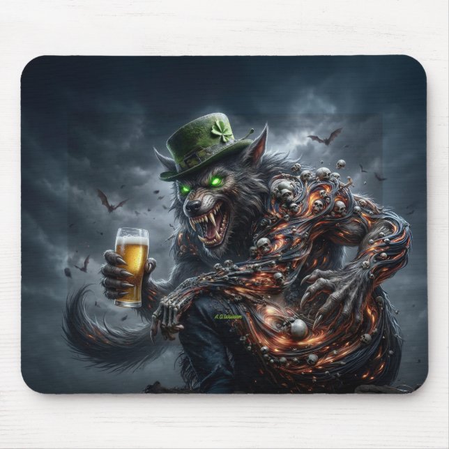 3 Arm Irischer Werwolf Mousepad (Vorne)