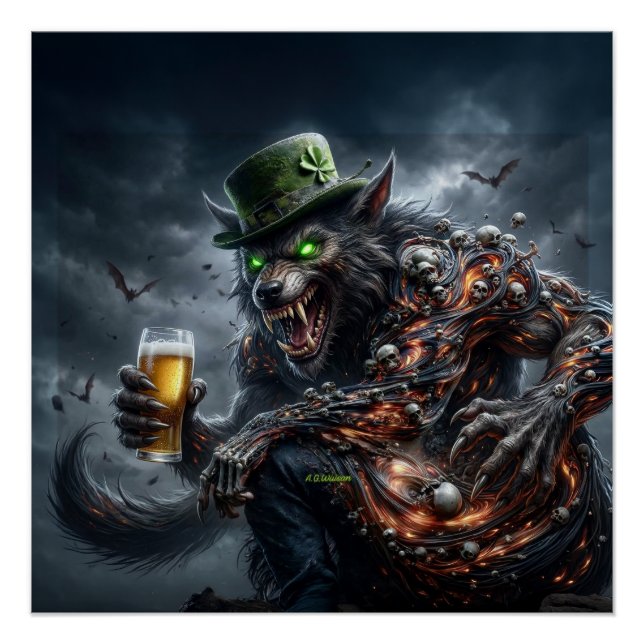 3 Arm Irischer Werwolf Poster (Vorderseite)