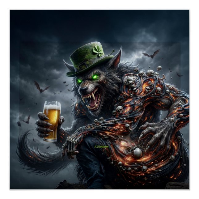 3 Arm Irischer Werwolf Poster (Vorderseite)