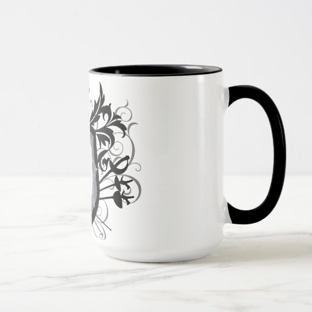 3 armes dramatiques clôturant la tasse de blanc de (Droite)