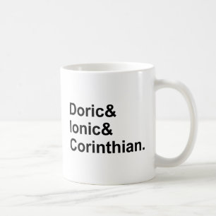 3 Arten von griechischen Säulen   Dorisch Ionisch  Kaffeetasse