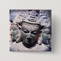 3 Asian Stone Faces Antique Statue Foto Stilvoll