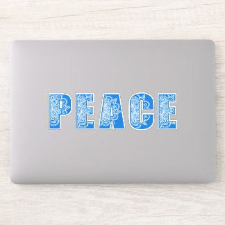 3 Aufkleber der Mandala Blume Peace Typografy