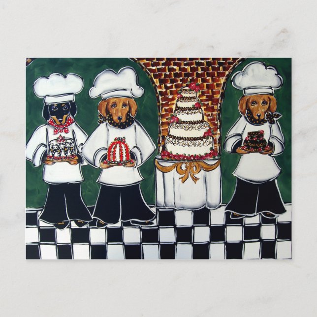3 Bäcker Doxie Postkarte (Vorderseite)