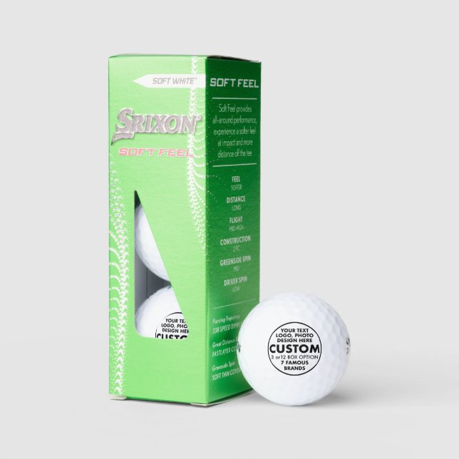 3 balles personnalisées Srixon Soft Feed Golf (Conditionnement)