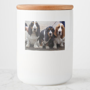 3 Basset-Hound-Welpen Lebensmitteletikett