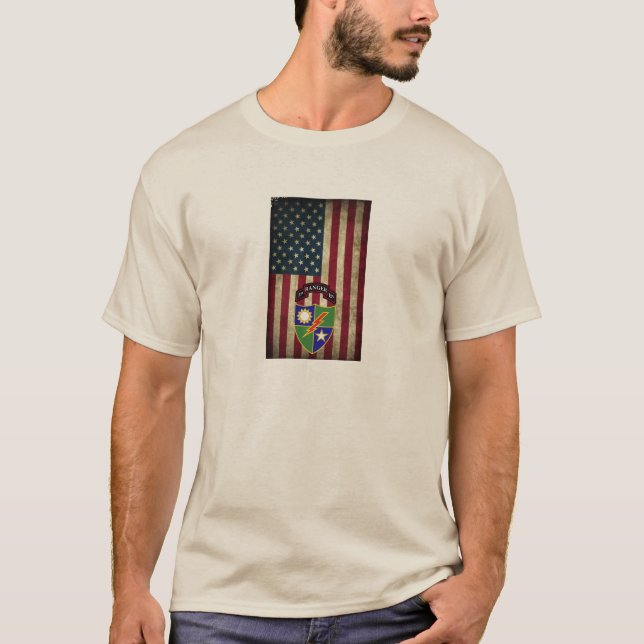 3. Bataillon - 75. Ranger American Flag T - Shirt (Vorderseite)