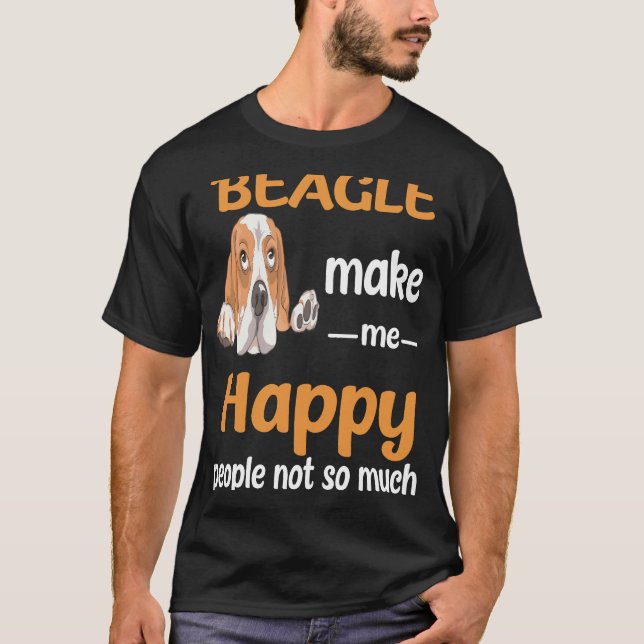 3 Beagle machen mich glücklich T-Shirt (Vorderseite)