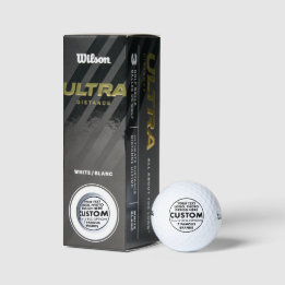 3 Benutzerdefinierte Personalisierte Wilson Ultra  Golfball