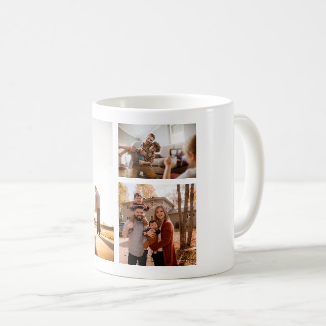 3 Benutzerdefiniertes FotoCollage Personalisiert Kaffeetasse (VorderseiteRechts)