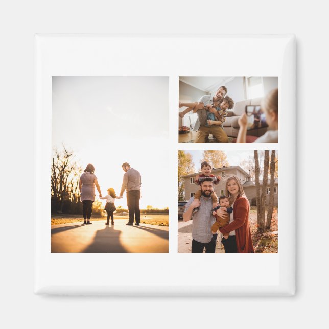 3 Benutzerdefiniertes FotoCollage Personalisiert Magnet (Vorne)