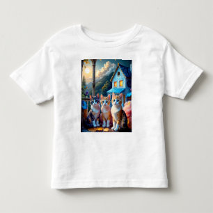 3 bezaubernde, von Künstlern entworfene Kätzchen Kleinkind T-shirt