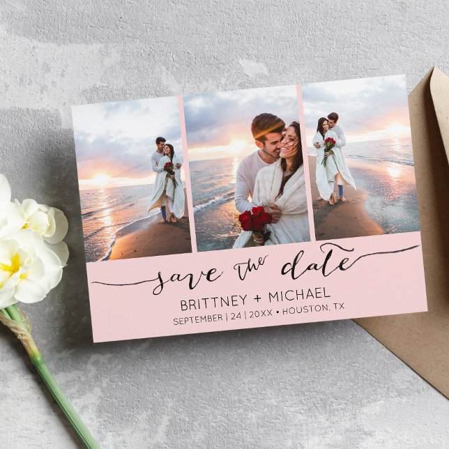 3 Bild mit Handschrift rosa Save The Date (Von Creator hochgeladen)