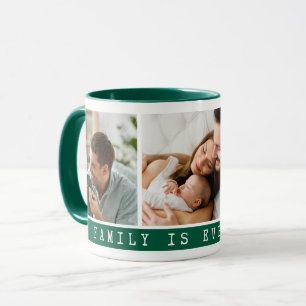 3 Bild Multi-Foto Collage Familienangebot Grün Tasse
