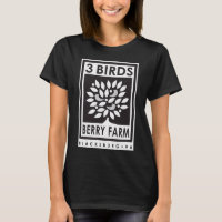 3 Birds Berry Farm bio T-shirt noir logo