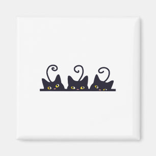 3 Black Cats Funny Cat Liebhaber Design Frauen Män Magnet