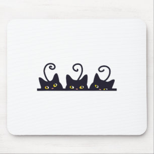 3 Black Cats Funny Cat Liebhaber Design Frauen Män Mousepad