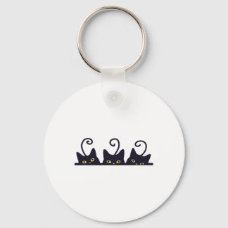 3 Black Cats Funny Cat Liebhaber Design Frauen Män Schlüsselanhänger
