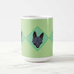3 Black German Shepherds Green Diamond Tasse